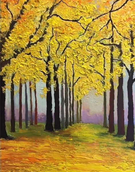 Simple Landscape Artwork, Small Autumn Forest Tree Landscape Painting, Easy Painting Ideas on Canvas, Simple Acrylic Paintings, Small Canvas Art on Canvas-Paintingforhome