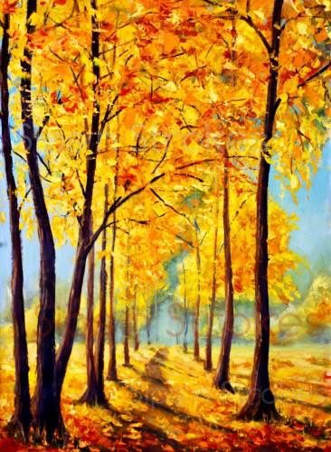 Small Autum Forest Tree Painting, Easy Painting Ideas on Canvas, Simple Acrylic Paintings, Small Canvas Art on Canvas, Simple Landscape Artwork