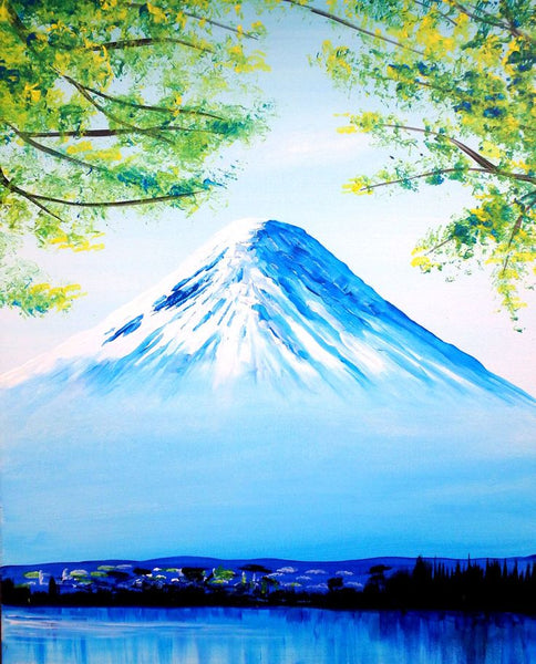 Simple Small Winter Mountain Painting, Easy Painting Ideas on Canvas, Small Canvas Artwork, Simple Landscape Art on Canvas, Simple Acrylic Paintings-Paintingforhome