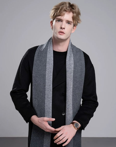 Business Wool Scarf for Gentleman, Men's Winter Scarf, Formal Men Scarf Styles, Thick Wool Scarf for Men, Modern Casual Scarf Men, Men's Wool Scarf Winter