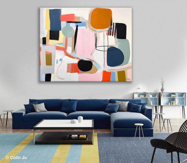 Abstract Canvas Paintings, Extra Large Canvas Painting for Living Room, Original Acrylic Wall Art, Oversized Contemporary Acrylic Paintings-Paintingforhome