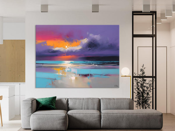 Abstract Landscape Paintings, Modern Abstract Wall Art, Extra Large Canvas Painting for Dining Room, Original Canvas Wall Art Paintings-Paintingforhome