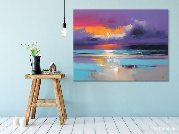 Abstract Landscape Paintings, Modern Abstract Wall Art, Extra Large Canvas Painting for Dining Room, Original Canvas Wall Art Paintings-Paintingforhome