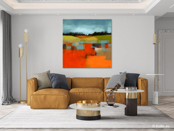 Original Landscape Wall Art Paintings, Oversized Modern Canvas Paintings, Modern Acrylic Artwork, Large Abstract Painting for Dining Room-Paintingforhome