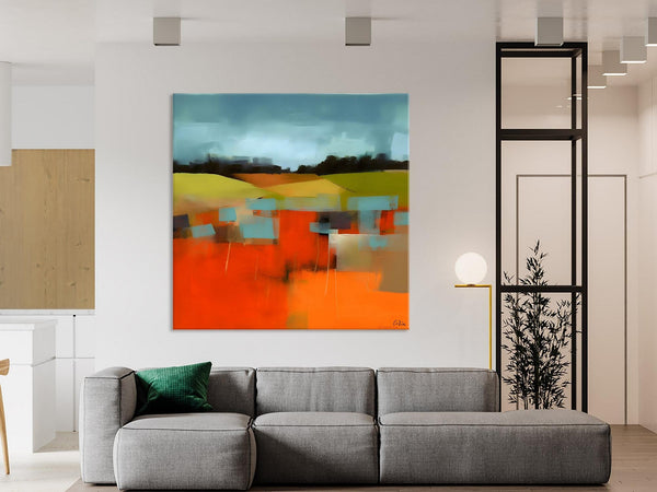 Original Landscape Wall Art Paintings, Oversized Modern Canvas Paintings, Modern Acrylic Artwork, Large Abstract Painting for Dining Room-Paintingforhome