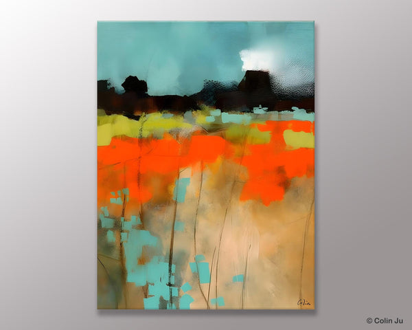 Modern Abstract Wall Art, Extra Large Canvas Painting for Dining Room, Original Canvas Wall Art Paintings, Abstract Landscape Paintings-Paintingforhome