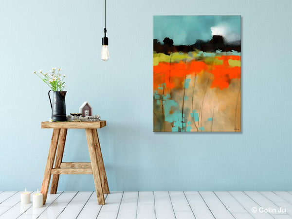 Modern Abstract Wall Art, Extra Large Canvas Painting for Dining Room, Original Canvas Wall Art Paintings, Abstract Landscape Paintings-Paintingforhome
