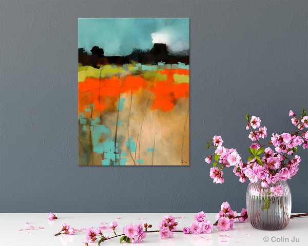 Modern Abstract Wall Art, Extra Large Canvas Painting for Dining Room, Original Canvas Wall Art Paintings, Abstract Landscape Paintings-Paintingforhome