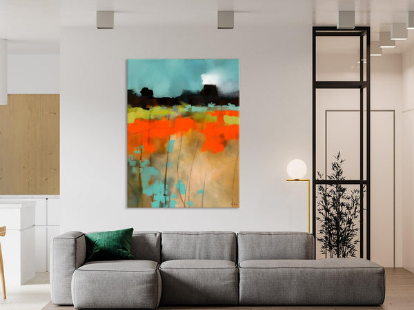 Modern Abstract Wall Art, Extra Large Canvas Painting for Dining Room, Original Canvas Wall Art Paintings, Abstract Landscape Paintings-Paintingforhome