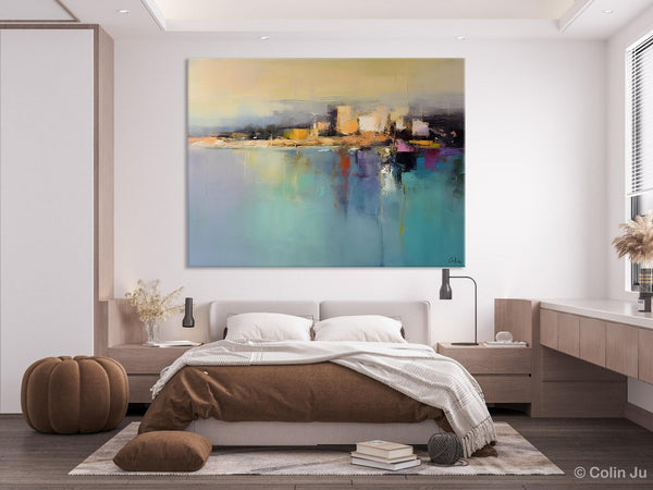 Abstract Landscape Paintings, Palette Knife Canvas Art, Extra Large Canvas Painting for Dining Room, Original Canvas Wall Art Paintings-Paintingforhome
