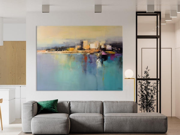 Abstract Landscape Paintings, Palette Knife Canvas Art, Extra Large Canvas Painting for Dining Room, Original Canvas Wall Art Paintings-Paintingforhome