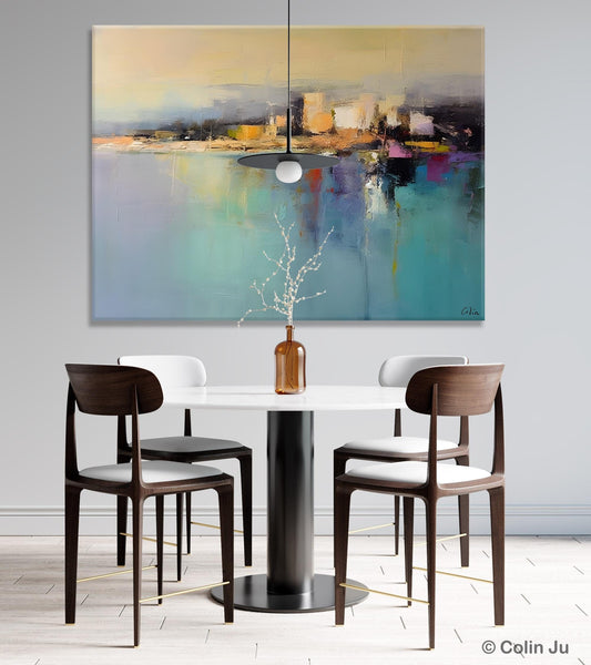 Abstract Landscape Paintings, Palette Knife Canvas Art, Extra Large Canvas Painting for Dining Room, Original Canvas Wall Art Paintings-Paintingforhome