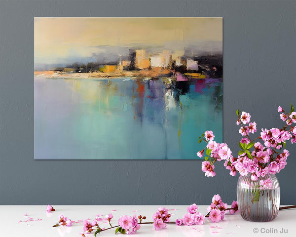 Abstract Landscape Paintings, Palette Knife Canvas Art, Extra Large Canvas Painting for Dining Room, Original Canvas Wall Art Paintings-Paintingforhome
