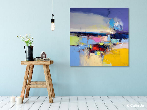 Landscape Abstract Paintings, Original Canvas Wall Art Paintings, Modern Canvas Painting for Dining Room, Acrylic Painting on Canvas-Paintingforhome