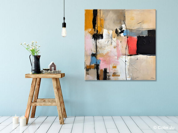 Contemporary Canvas Art, Modern Acrylic Artwork, Original Modern Paintings, Heavy Texture Canvas Art, Large Abstract Painting for Bedroom-Paintingforhome