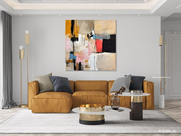 Contemporary Canvas Art, Modern Acrylic Artwork, Original Modern Paintings, Heavy Texture Canvas Art, Large Abstract Painting for Bedroom-Paintingforhome