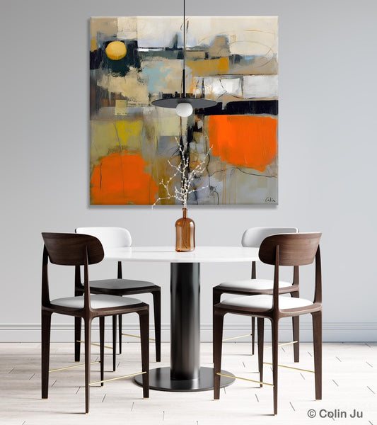 Modern Acrylic Artwork, Original Modern Art, Heavy Texture Canvas Paintings, Contemporary Canvas Art, Large Abstract Painting for Bedroom-Paintingforhome