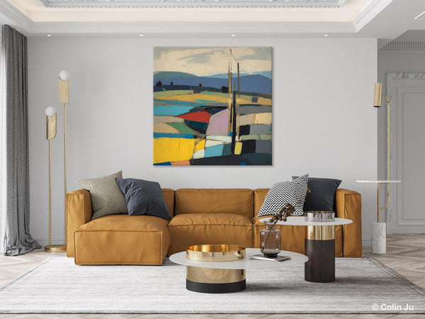 Original Landscape Wall Art Paintings, Abstract Wall Art Painting for Living Room, Landscape Canvas Paintings, Acrylic Painting on Canvas-Paintingforhome