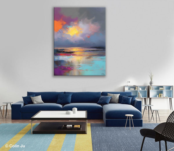 Landscape Painting on Canvas, Abstract Paintings for Bedroom, Contemporary Wall Art Paintings, Extra Large Original Art, Buy Wall Art Online-Paintingforhome