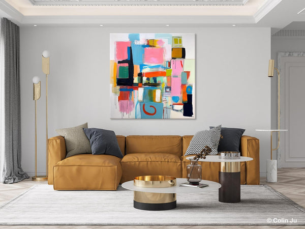 Contemporary Canvas Art, Original Modern Wall Art, Modern Canvas Paintings, Modern Acrylic Artwork, Large Abstract Painting for Dining Room-Paintingforhome