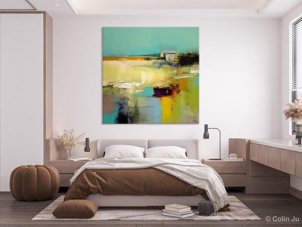 Landscape Canvas Paintings, Original Landscape Paintings, Abstract Wall Art Painting for Living Room, Oversized Acrylic Painting on Canvas-Paintingforhome