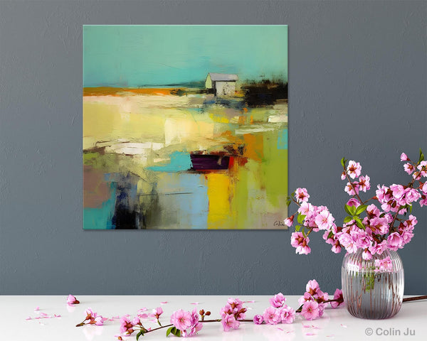 Landscape Canvas Paintings, Original Landscape Paintings, Abstract Wall Art Painting for Living Room, Oversized Acrylic Painting on Canvas-Paintingforhome