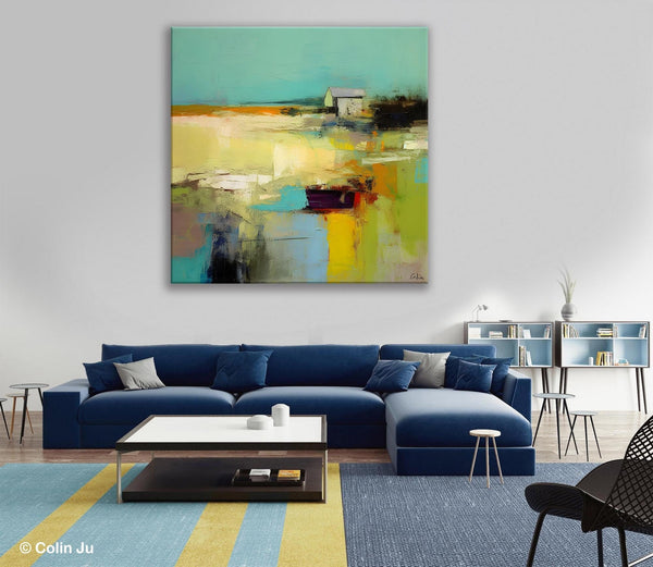 Landscape Canvas Paintings, Original Landscape Paintings, Abstract Wall Art Painting for Living Room, Oversized Acrylic Painting on Canvas-Paintingforhome