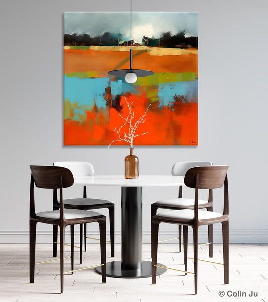 Original Abstract Wall Art, Landscape Acrylic Art, Landscape Canvas Art, Hand Painted Canvas Art, Large Abstract Painting for Living Room-Paintingforhome