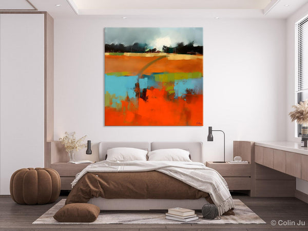 Original Abstract Wall Art, Landscape Acrylic Art, Landscape Canvas Art, Hand Painted Canvas Art, Large Abstract Painting for Living Room-Paintingforhome
