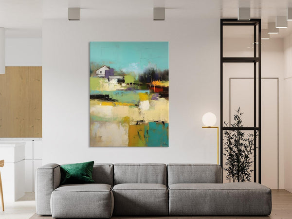 Landscape Canvas Paintings for Dining Room, Extra Large Modern Wall Art, Acrylic Painting on Canvas, Original Landscape Abstract Painting-Paintingforhome