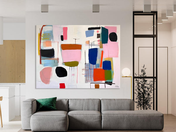 Contemporary Acrylic Painting on Canvas, Original Canvas Art, Large Wall Art Painting for Bedroom, Oversized Modern Abstract Wall Paintings-Paintingforhome
