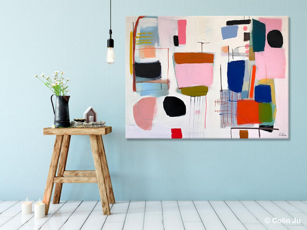 Contemporary Acrylic Painting on Canvas, Original Canvas Art, Large Wall Art Painting for Bedroom, Oversized Modern Abstract Wall Paintings-Paintingforhome
