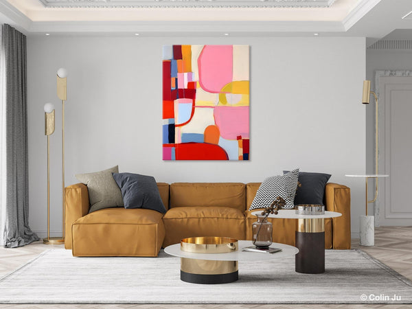 Original Canvas Artwork, Contemporary Acrylic Painting on Canvas, Large Painting for Dining Room, Simple Abstract Art, Wall Art Paintings-Paintingforhome
