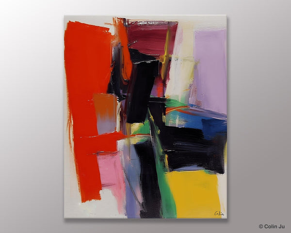 Contemporary Acrylic Paintings, Red Abstract Paintings, Modern Wall Art for Living Room, Original Abstract Art, Abstract Painting on Canvas-Paintingforhome