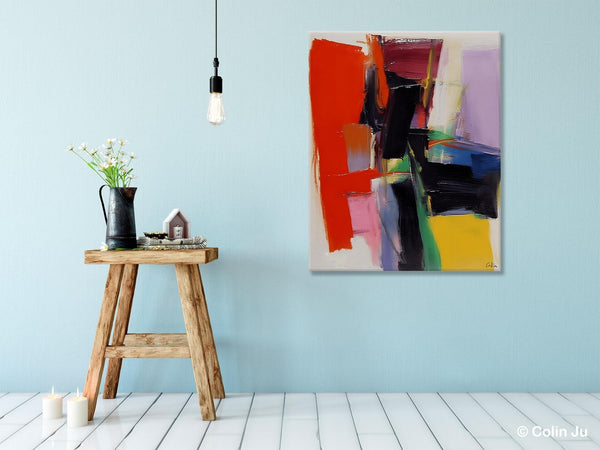 Contemporary Acrylic Paintings, Red Abstract Paintings, Modern Wall Art for Living Room, Original Abstract Art, Abstract Painting on Canvas-Paintingforhome