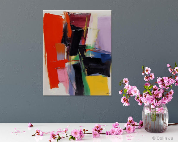 Contemporary Acrylic Paintings, Red Abstract Paintings, Modern Wall Art for Living Room, Original Abstract Art, Abstract Painting on Canvas-Paintingforhome