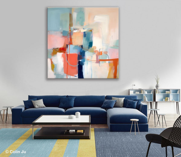 Canvas Paintings, Large Abstract Art for Bedroom, Simple Modern Acrylic Artwork, Modern Original Abstract Wall Art, Contemporary Canvas Art-Paintingforhome