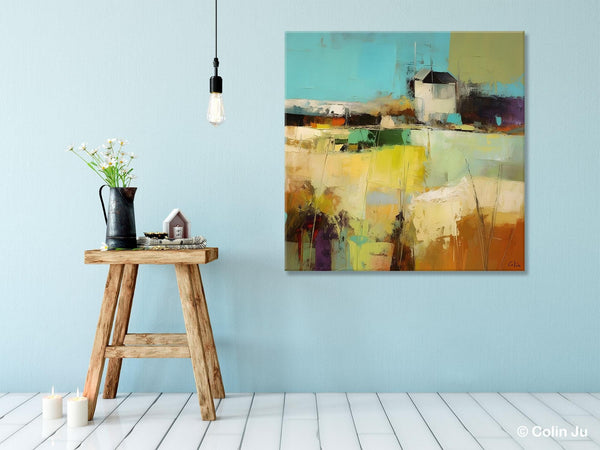 Landscape Canvas Paintings, Landscape Acrylic Art, Original Abstract Art, Hand Painted Canvas Art, Large Landscape Paintings for Living Room-Paintingforhome