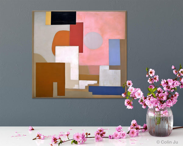Extra Large Canvas Paintings for Living Room, Original Modern Abstract Artwork, Geometric Modern Canvas Art, Abstract Wall Art for Sale-Paintingforhome
