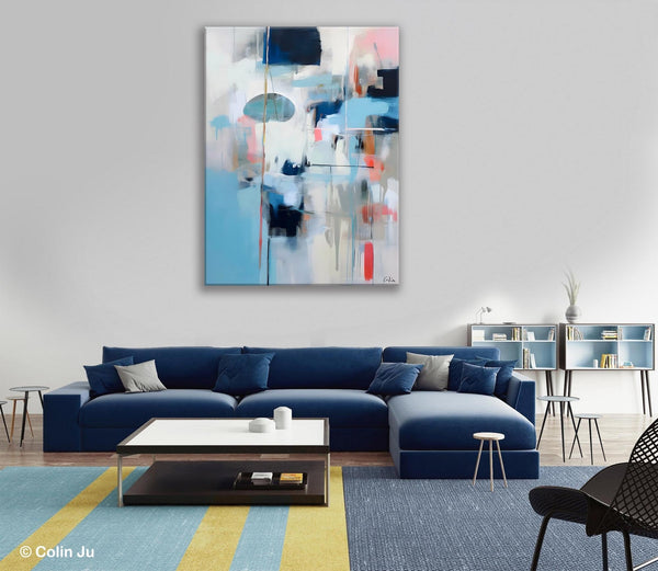 Large Wall Paintings for Bedroom, Contemporary Abstract Paintings on Canvas, Oversized Abstract Wall Art Paintings, Original Abstract Art-Paintingforhome
