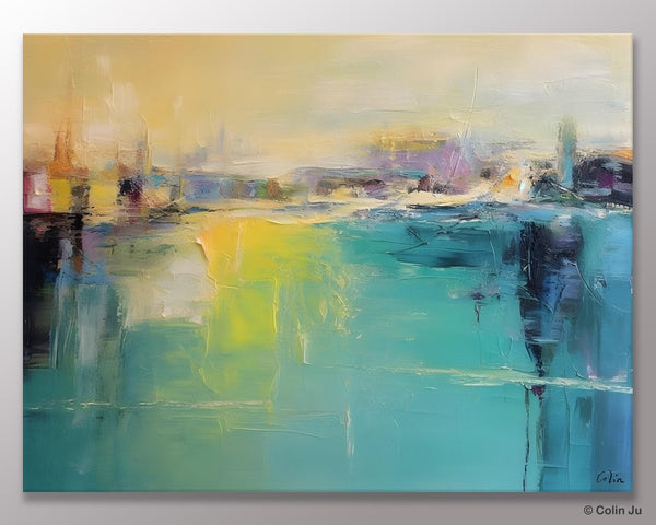 Original Canvas Artwork, Contemporary Acrylic Painting on Canvas, Large Painting for Dining Room, Simple Abstract Art, Wall Art Paintings-Paintingforhome