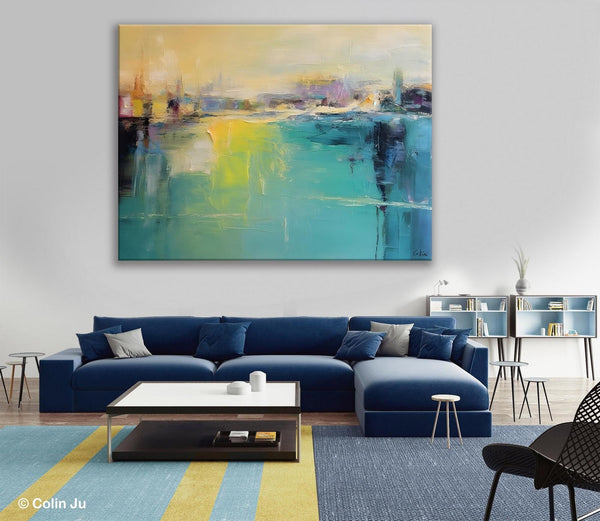 Original Canvas Artwork, Contemporary Acrylic Painting on Canvas, Large Painting for Dining Room, Simple Abstract Art, Wall Art Paintings-Paintingforhome