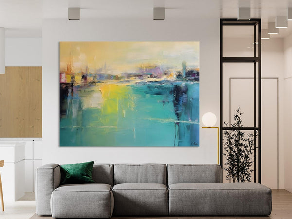 Original Canvas Artwork, Contemporary Acrylic Painting on Canvas, Large Painting for Dining Room, Simple Abstract Art, Wall Art Paintings-Paintingforhome