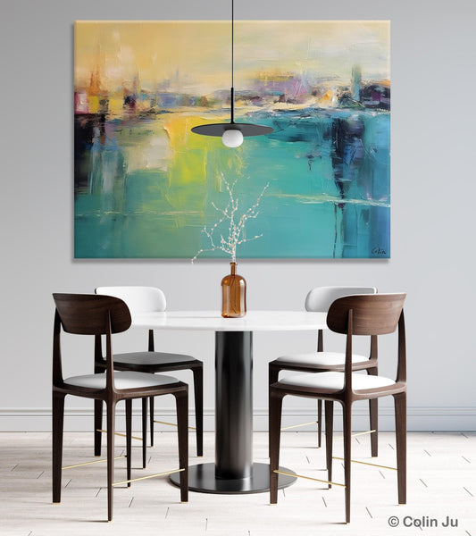 Original Canvas Artwork, Contemporary Acrylic Painting on Canvas, Large Painting for Dining Room, Simple Abstract Art, Wall Art Paintings-Paintingforhome