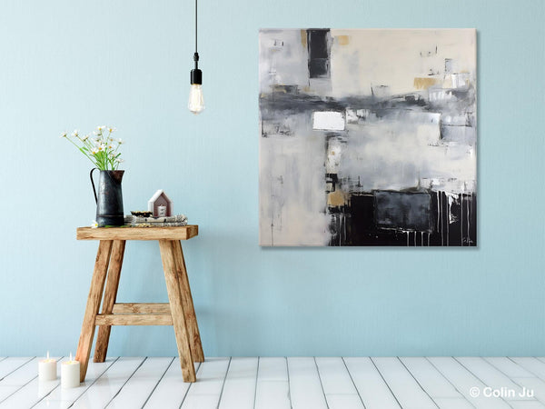 Abstract Canvas Art for Living Room, Original Modern Acrylic Art, Modern Canvas Paintings, Extra Large Abstract Paintings for Dining Room-Paintingforhome