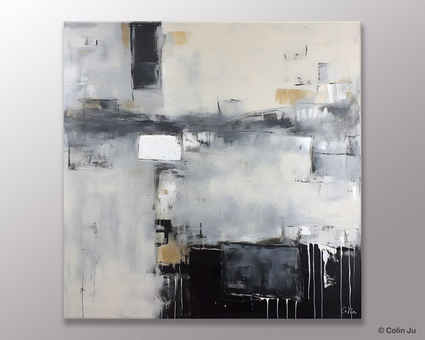 Abstract Canvas Art for Living Room, Original Modern Acrylic Art, Modern Canvas Paintings, Extra Large Abstract Paintings for Dining Room-Paintingforhome