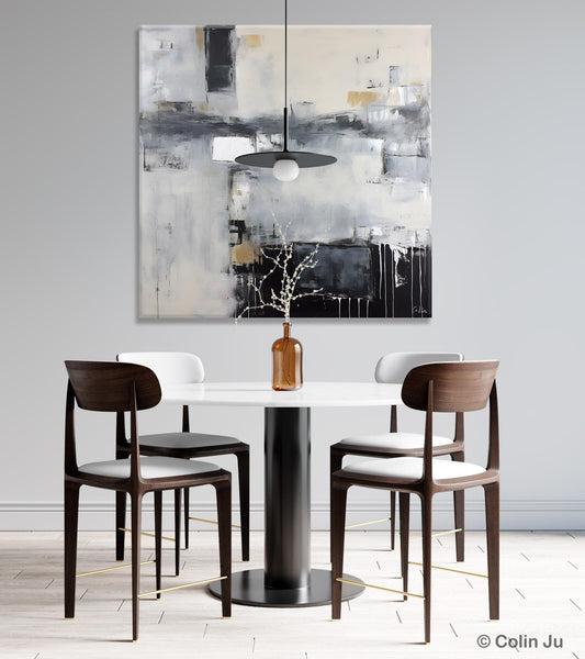 Abstract Canvas Art for Living Room, Original Modern Acrylic Art, Modern Canvas Paintings, Extra Large Abstract Paintings for Dining Room-Paintingforhome