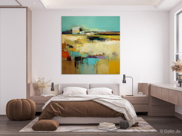 Large Landscape Canvas Paintings, Hand Painted Canvas Art, Landscape Acrylic Art, Original Abstract Art, Landscape Paintings for Living Room-Paintingforhome