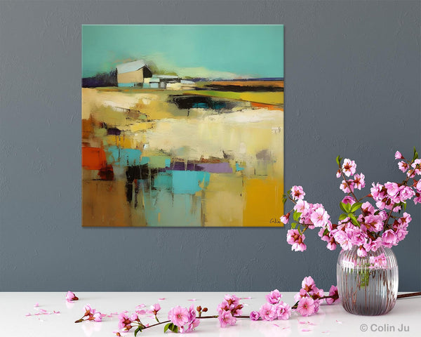 Large Landscape Canvas Paintings, Hand Painted Canvas Art, Landscape Acrylic Art, Original Abstract Art, Landscape Paintings for Living Room-Paintingforhome