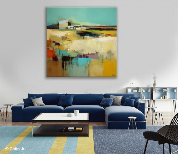 Large Landscape Canvas Paintings, Hand Painted Canvas Art, Landscape Acrylic Art, Original Abstract Art, Landscape Paintings for Living Room-Paintingforhome